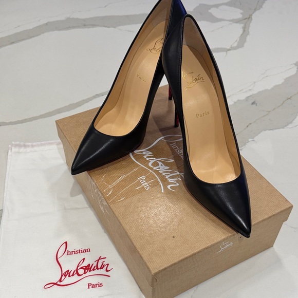 Christian Louboutin 100mm Kate Leather Pointed-Toe Stiletto Pumps EUR 41 US 10